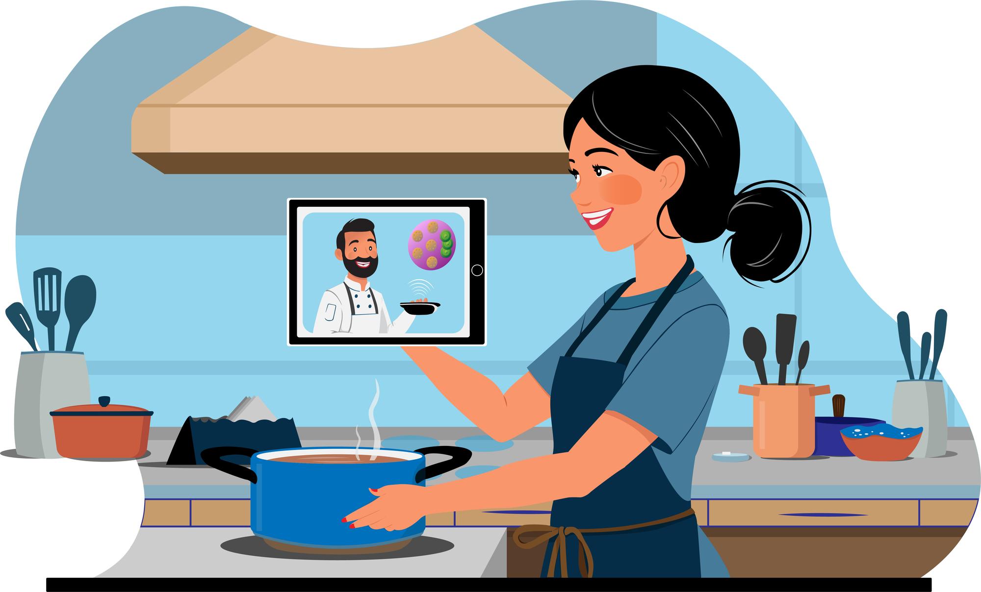 One-on-one online cooking session